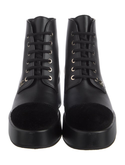 Chanel Interlocking G Logo Leather Combat Boots