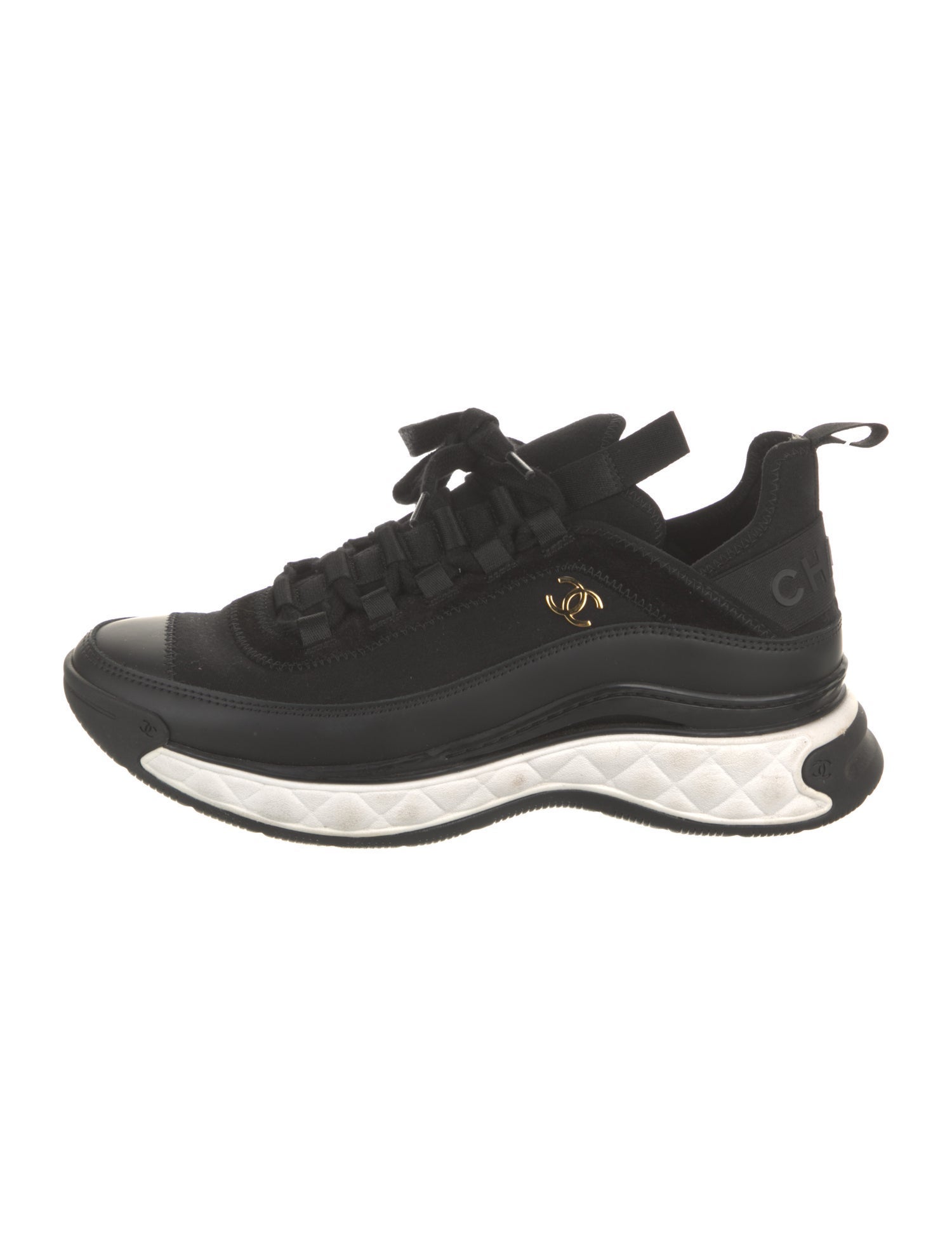 Chanel Interlocking CC Logo Neoprene Sneakers