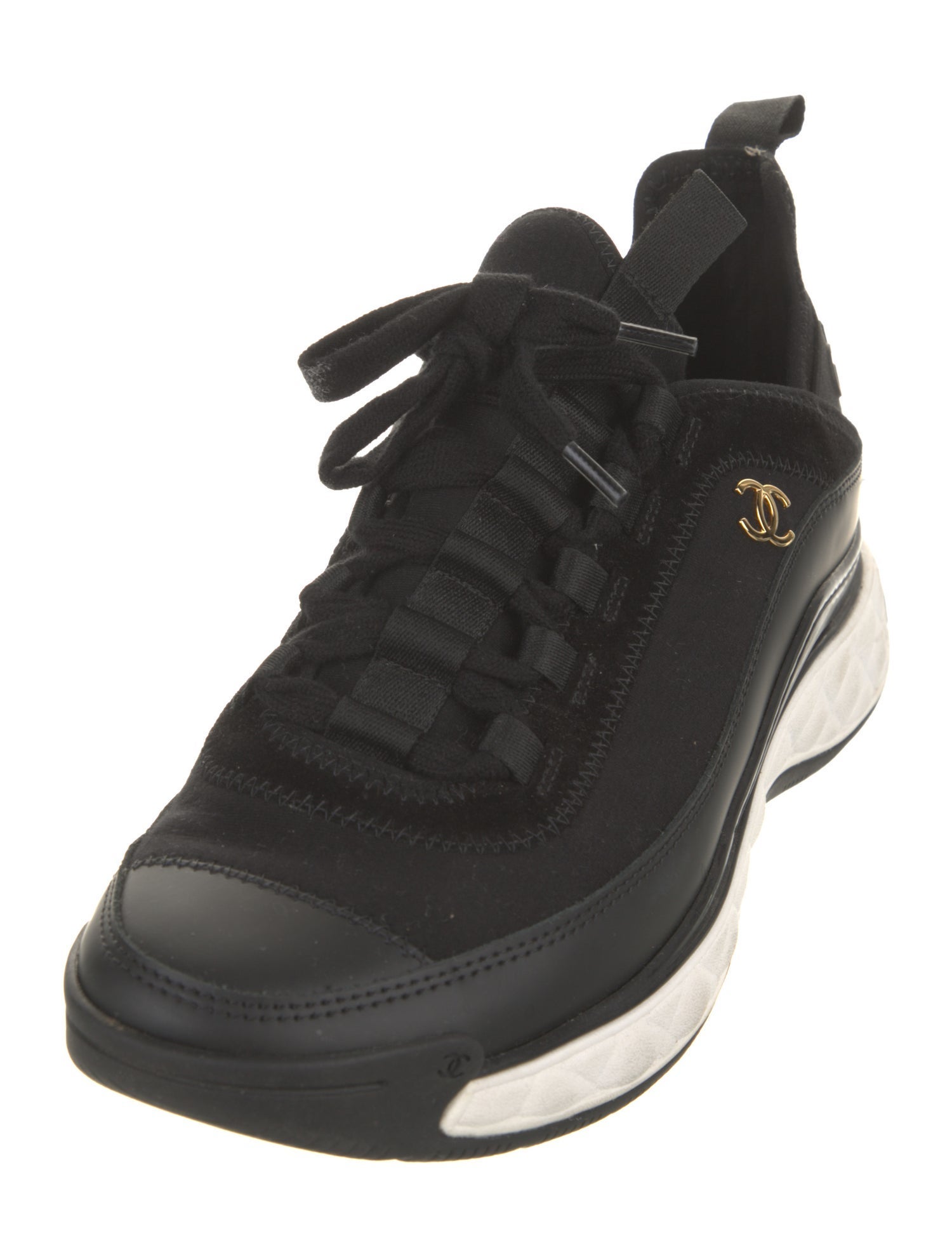 Chanel Interlocking CC Logo Neoprene Sneakers