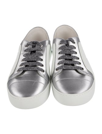 Chanel Interlocking CC Logo Leather Sneakers