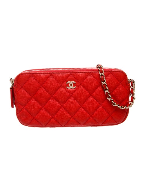 Chanel Double Zip Clutch w/ Chain