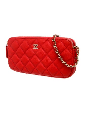 Chanel Double Zip Clutch w/ Chain