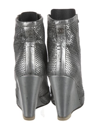 Chanel 2008 Interlocking CC Logo Lace-Up Boots