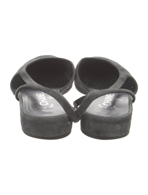 Chanel Interlocking CC Logo Suede Slingback Flats