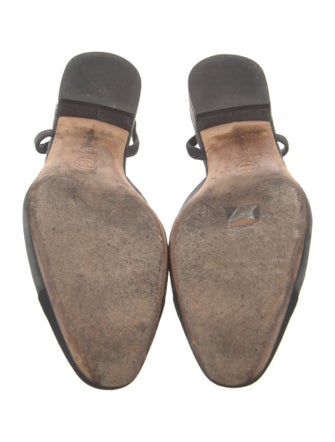 Chanel Interlocking CC Logo Suede Slingback Flats