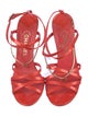 Chanel Interlocking CC Logo Patent Leather T-Strap Sandals