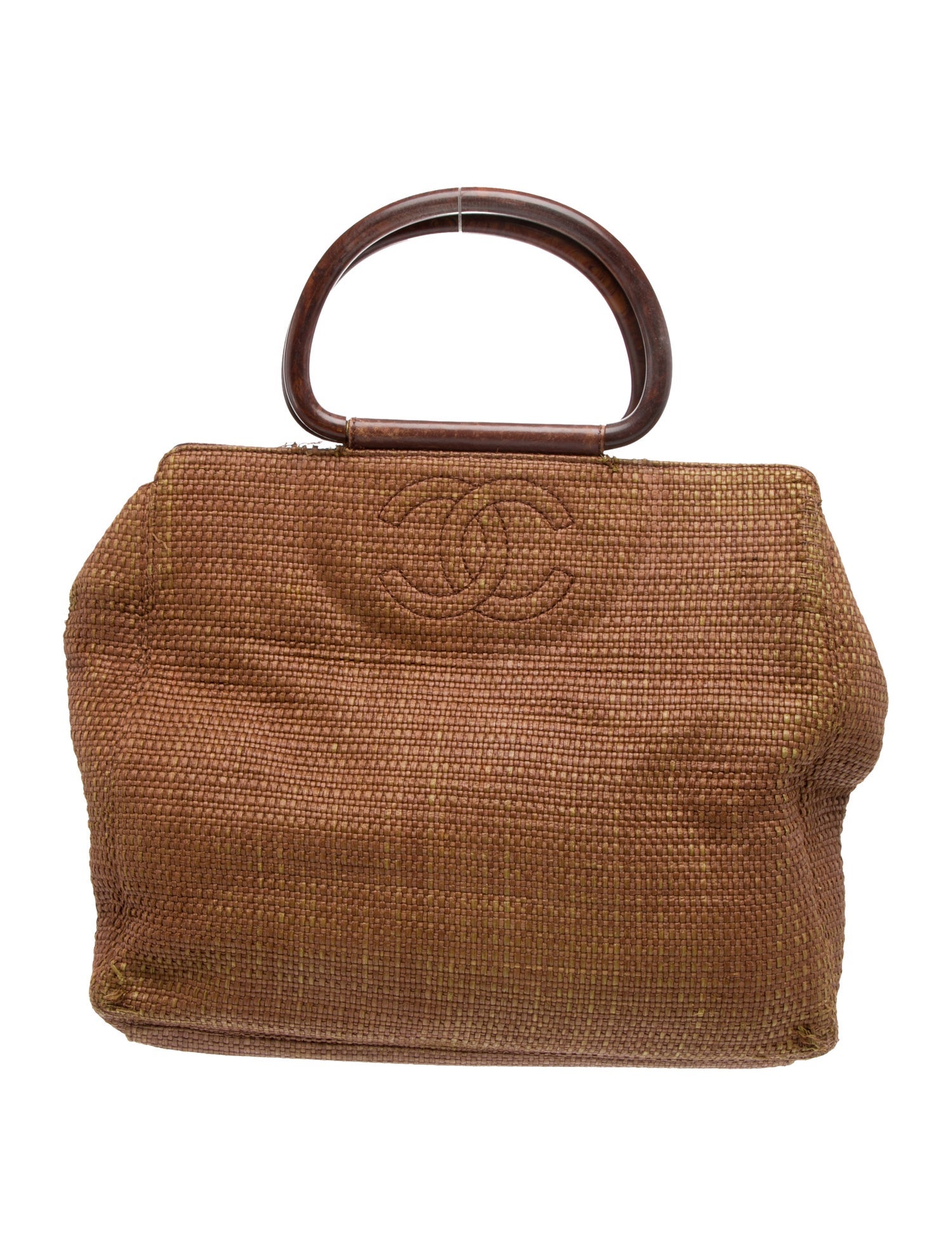 Chanel Raffia CC Handle Bag