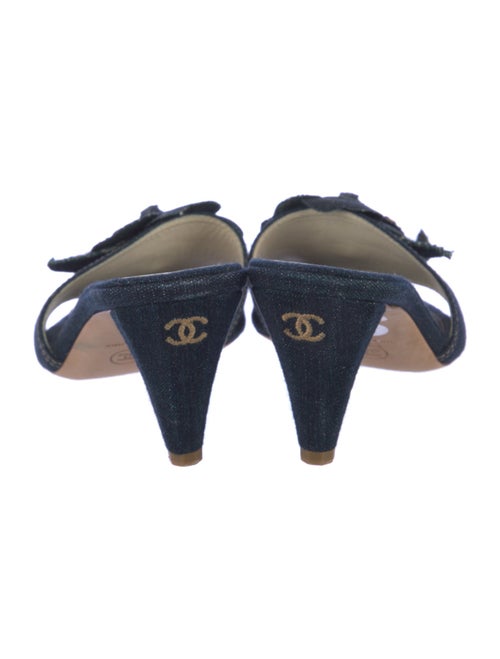 Chanel Interlocking CC Logo Denim Slides