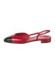 Chanel Interlocking CC Logo Patent Leather Slingback Flats
