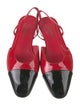 Chanel Interlocking CC Logo Patent Leather Slingback Flats