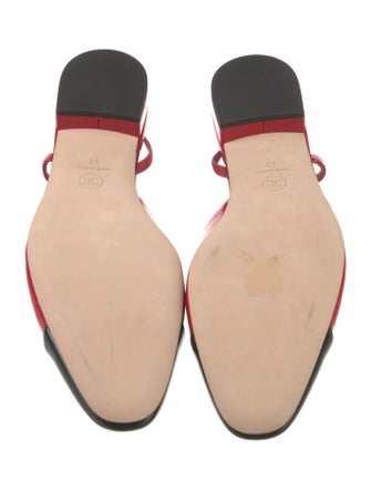 Chanel Interlocking CC Logo Patent Leather Slingback Flats