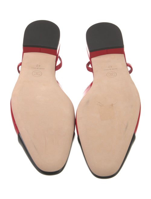 Chanel Interlocking CC Logo Patent Leather Slingback Flats