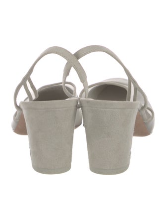 Chanel Interlocking CC Logo Suede Slingback Pumps