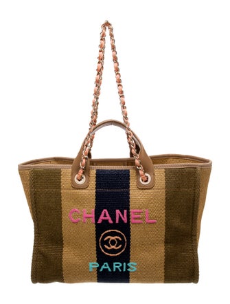 Chanel Medium Raffia Deauville Shopping Bag