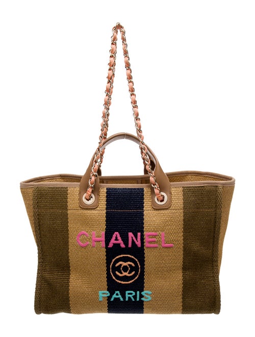 Chanel Medium Raffia Deauville Shopping Bag