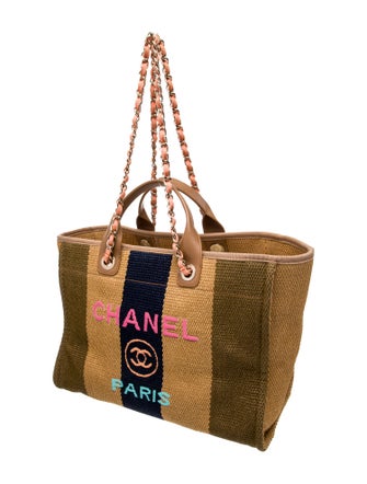 Chanel Medium Raffia Deauville Shopping Bag