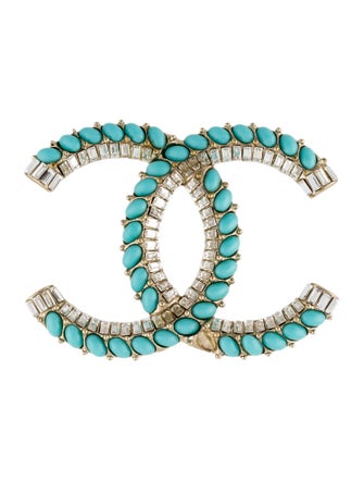 Chanel Strass & Resin CC Brooch