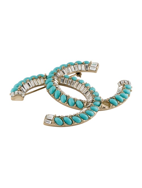 Chanel Strass & Resin CC Brooch