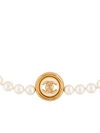 Chanel 2024 Faux Pearl CC Choker Necklace