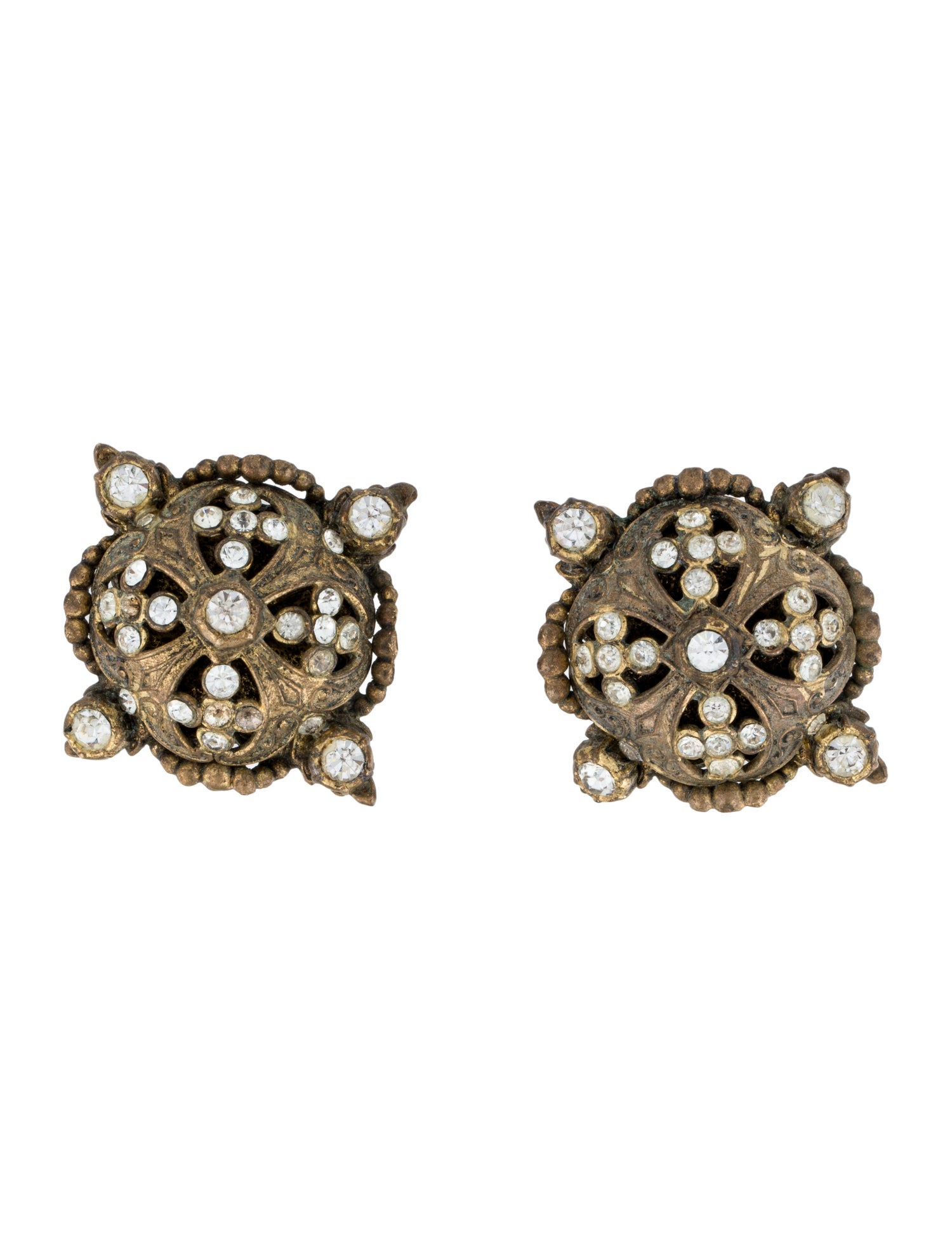 Chanel Vintage Strass Clip-On Earrings