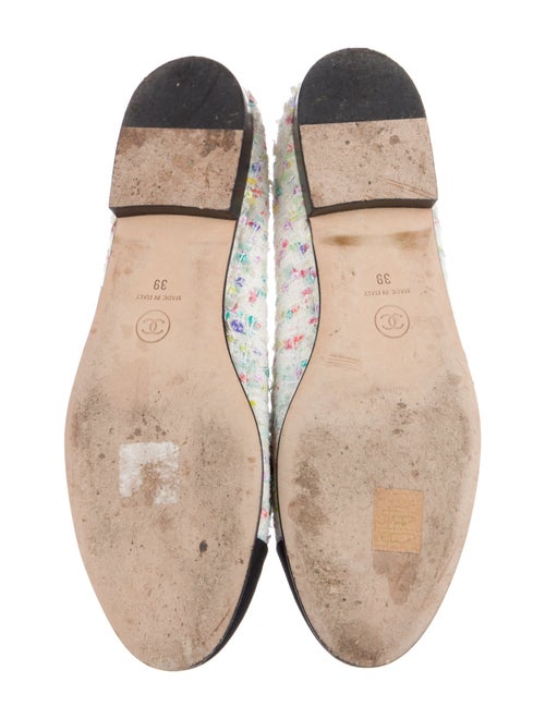 Chanel Interlocking CC Logo Tweed Ballet Flats