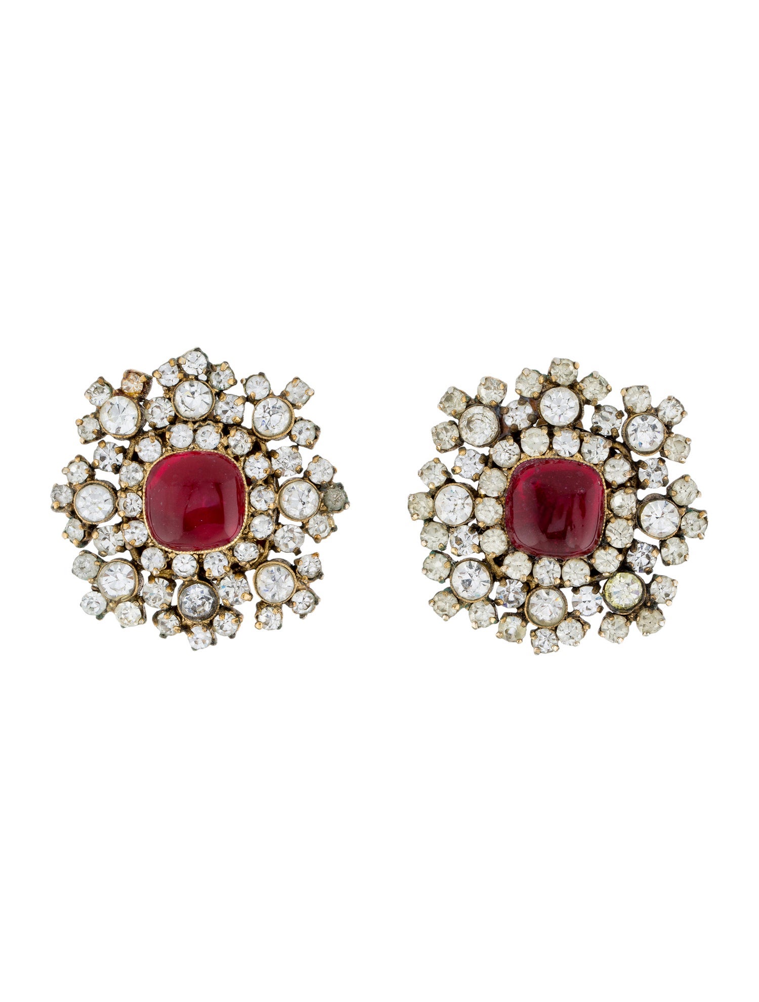 Chanel Vintage Gripoix & Strass Clip-On Earrings