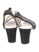 Chanel Interlocking CC Logo Leather Gladiator Sandals