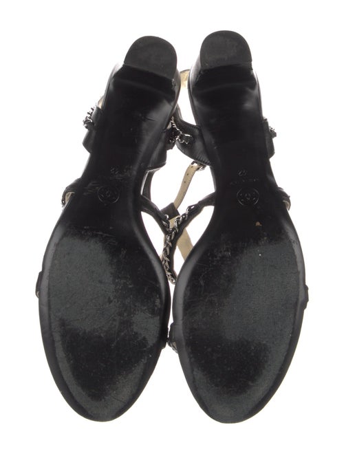Chanel Interlocking CC Logo Leather Gladiator Sandals
