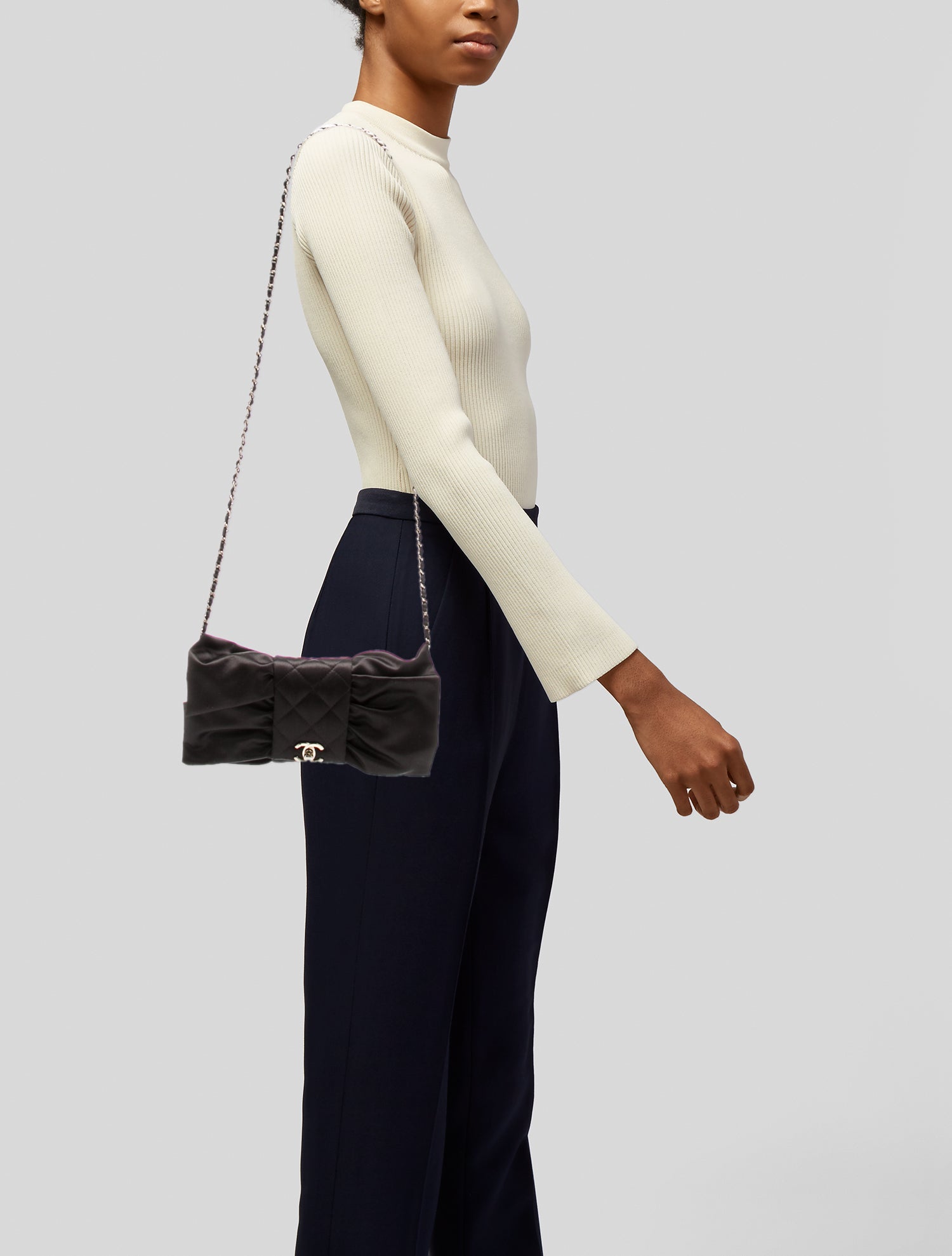 Chanel Quilted Bow Clutch