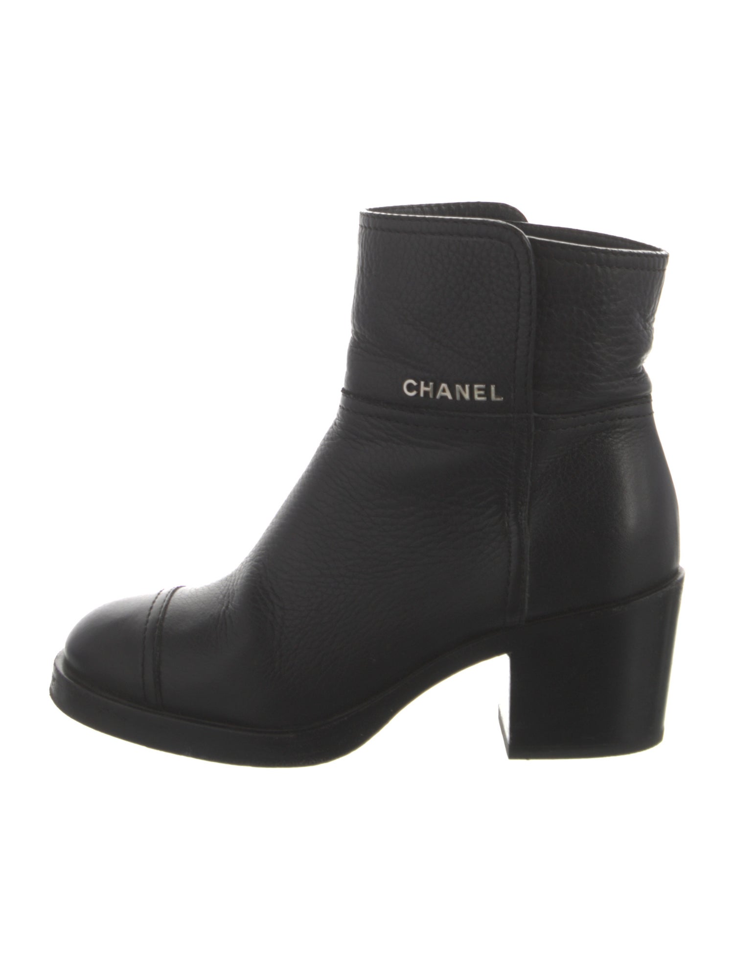 Chanel Interlocking CC Logo Leather Boots