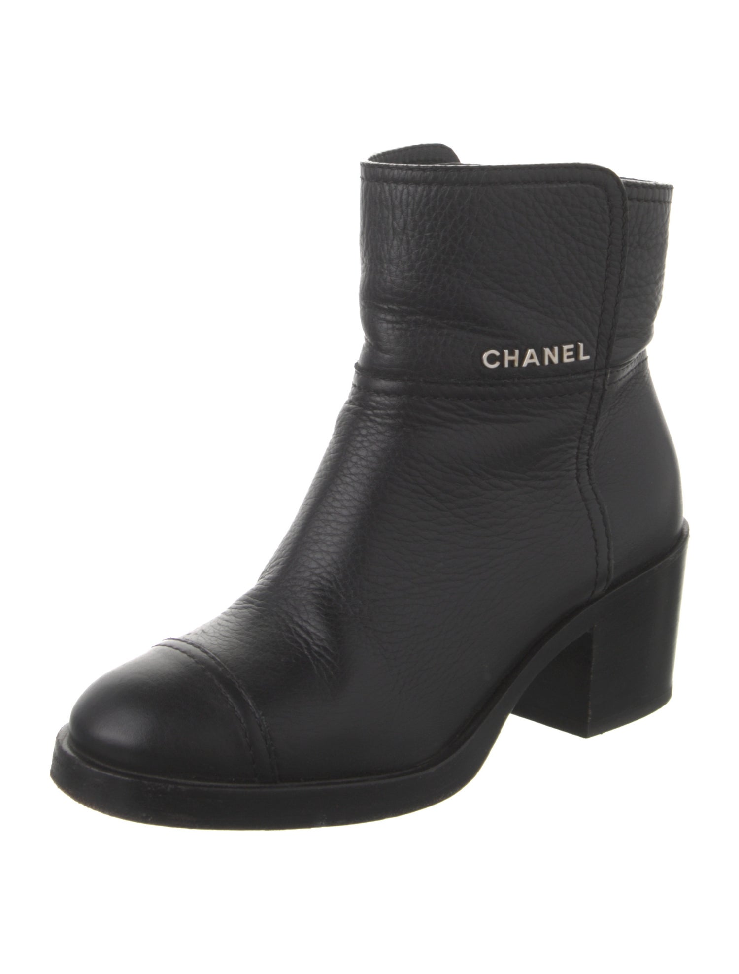 Chanel Interlocking CC Logo Leather Boots