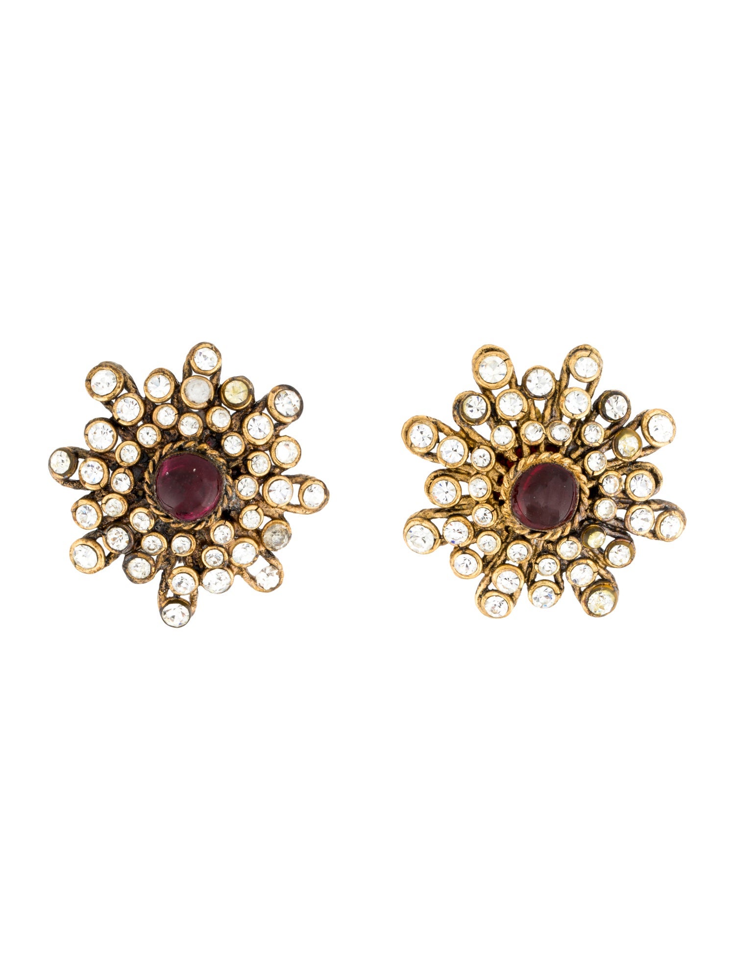 Chanel Vintage Strass & Gripoix Clip-On Earrings