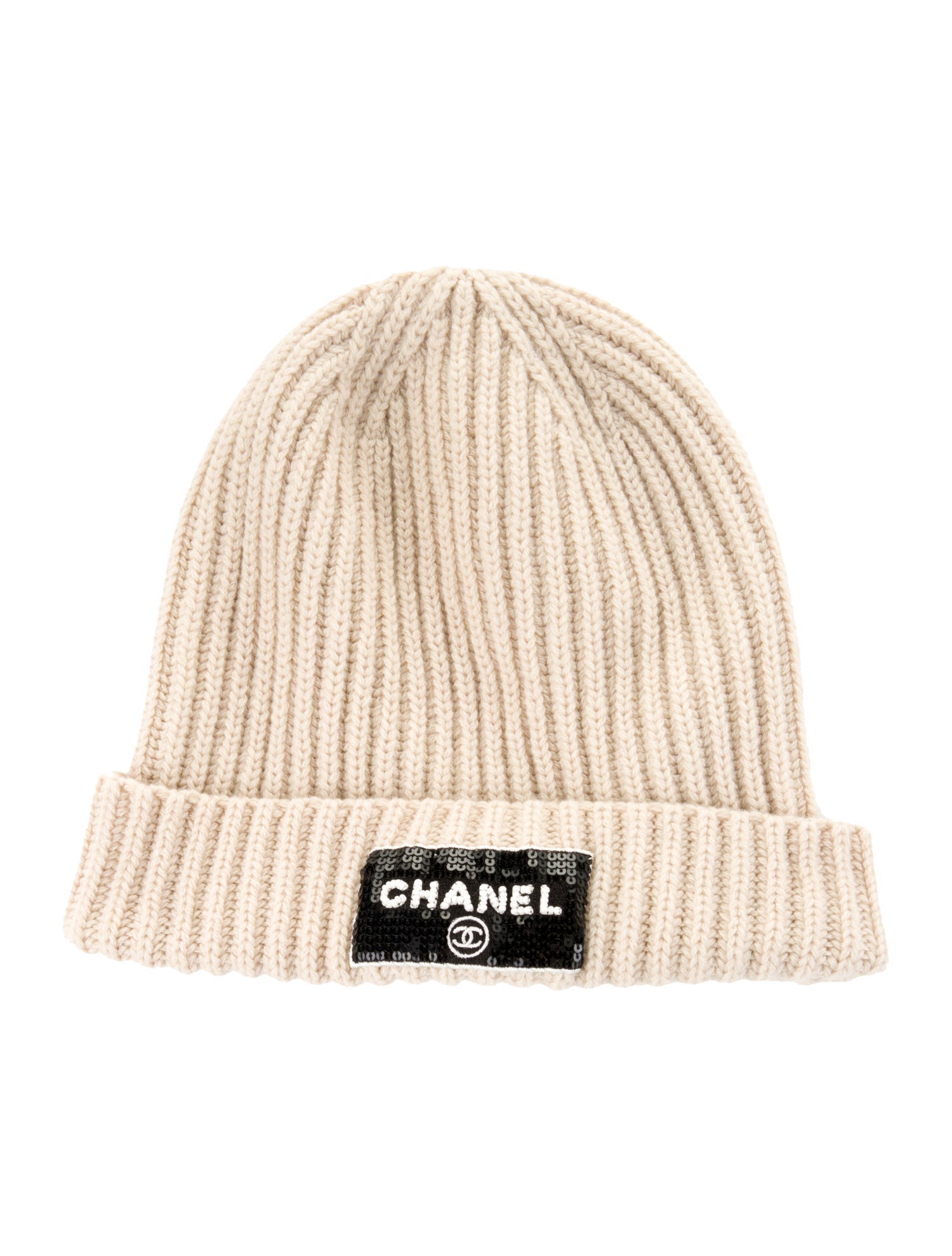Chanel Embellished Cashmere Knit Beanie
