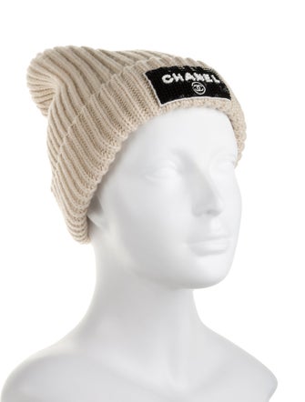 Chanel Embellished Cashmere Knit Beanie