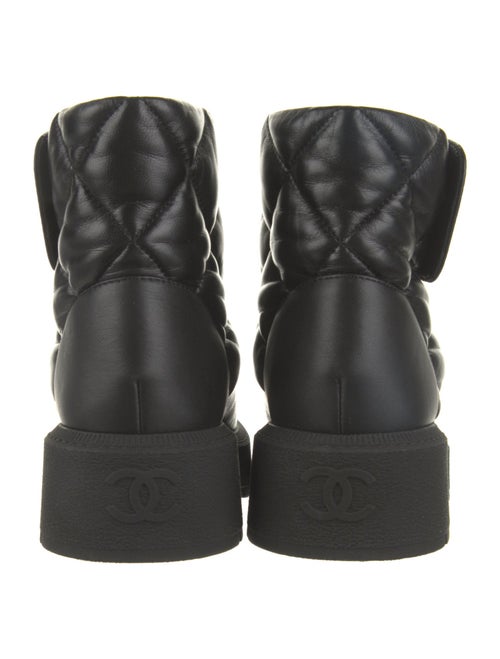 Chanel Interlocking CC Logo Leather Combat Boots