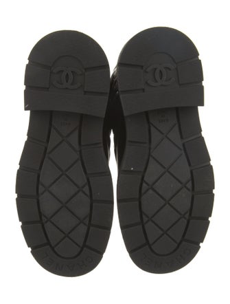 Chanel Interlocking CC Logo Leather Combat Boots