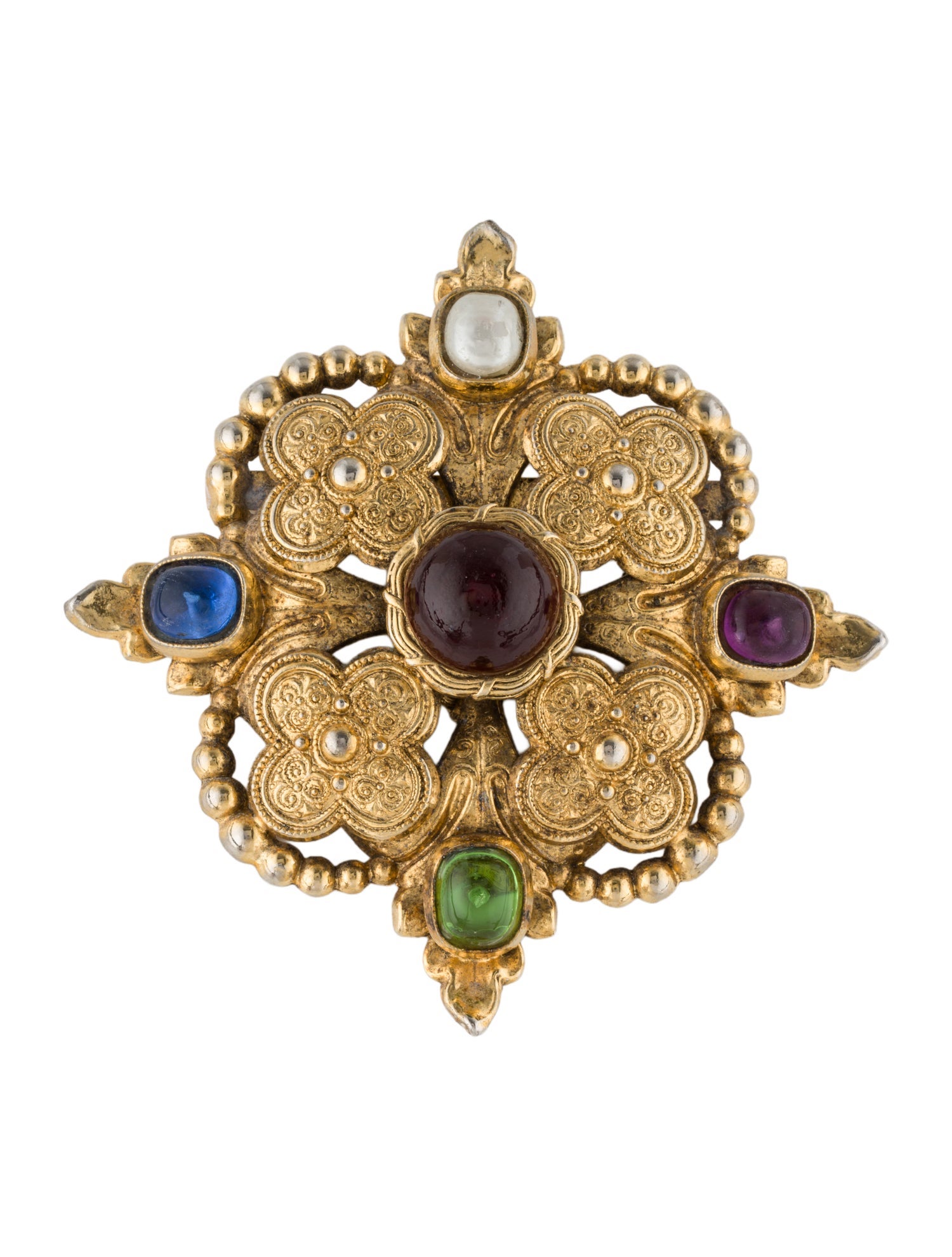 Chanel Vintage Faux Pearl & Gripoix Brooch