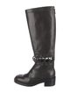 Chanel Interlocking CC Logo Leather Riding Boots
