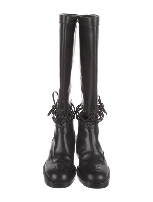 Chanel Interlocking CC Logo Leather Riding Boots
