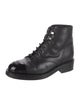 Chanel Interlocking CC Logo Leather Combat Boots
