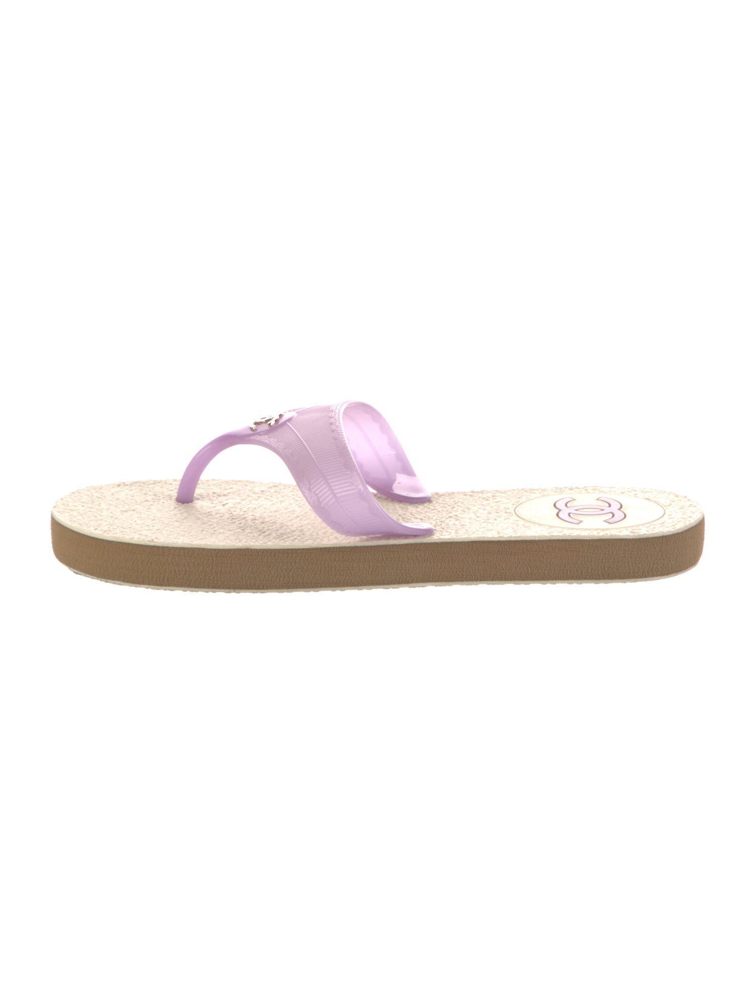 Chanel Interlocking CC Logo Rubber Flip Flops
