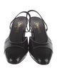 Chanel Interlocking CC Logo Leather Slingback Pumps