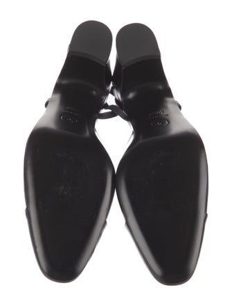 Chanel Interlocking CC Logo Leather Slingback Pumps