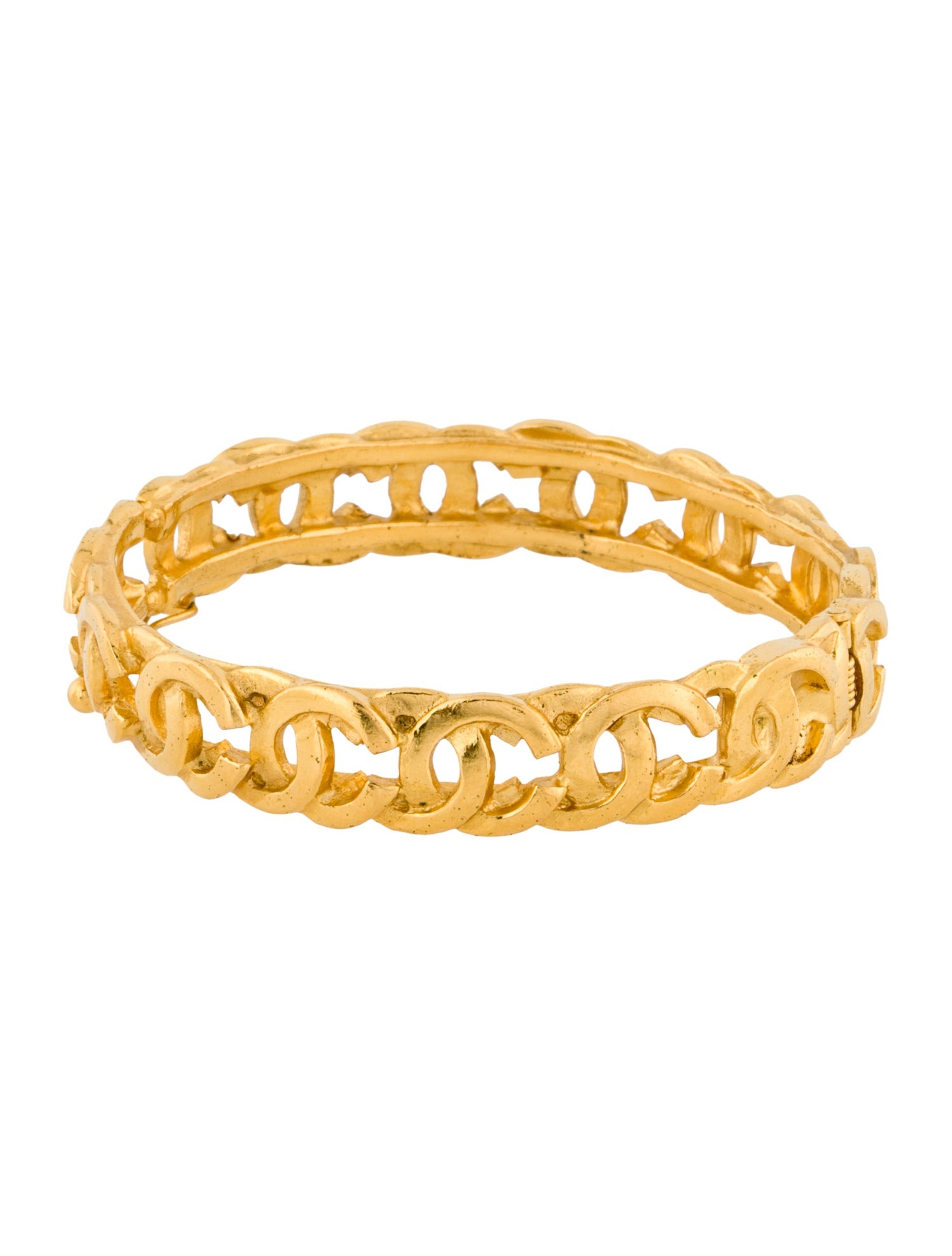 Chanel Vintage CC Hinged Bangle Bracelet