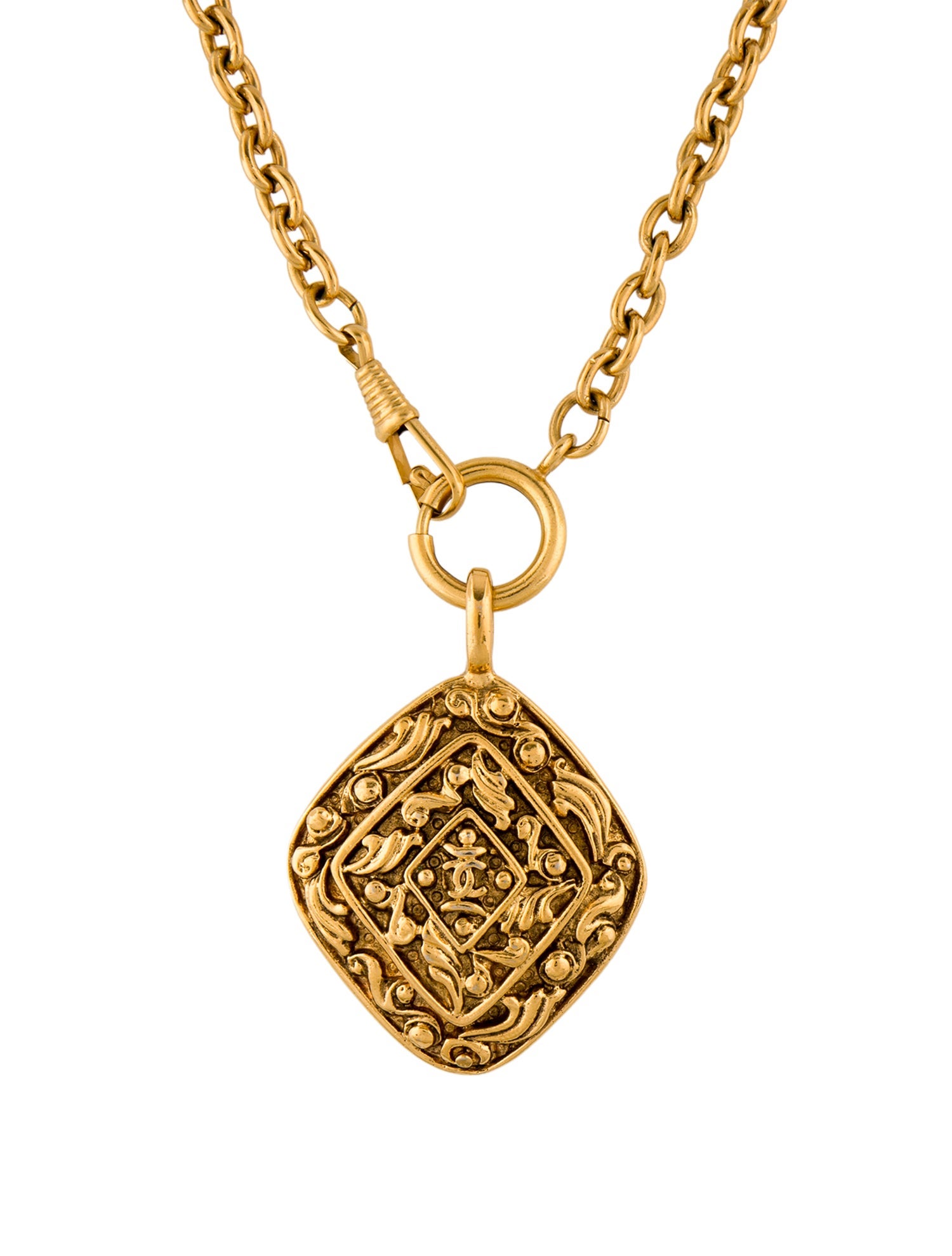 Chanel Vintage Vine CC Pendant Necklace
