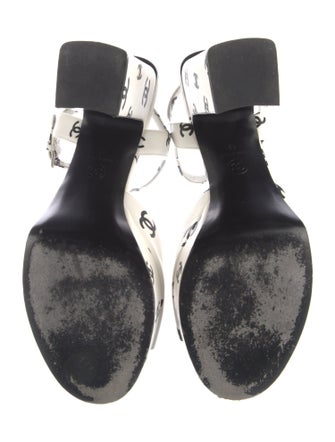 Chanel Interlocking CC Logo Leather Slingback Pumps