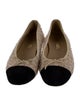 Chanel Interlocking CC Logo Tweed Ballet Flats