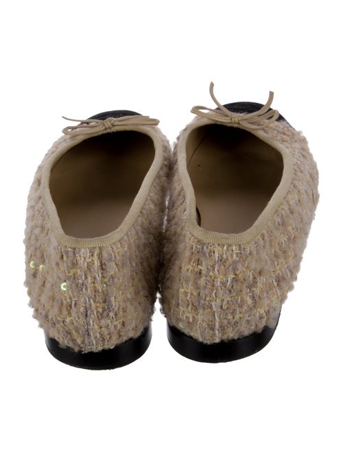 Chanel Interlocking CC Logo Tweed Ballet Flats