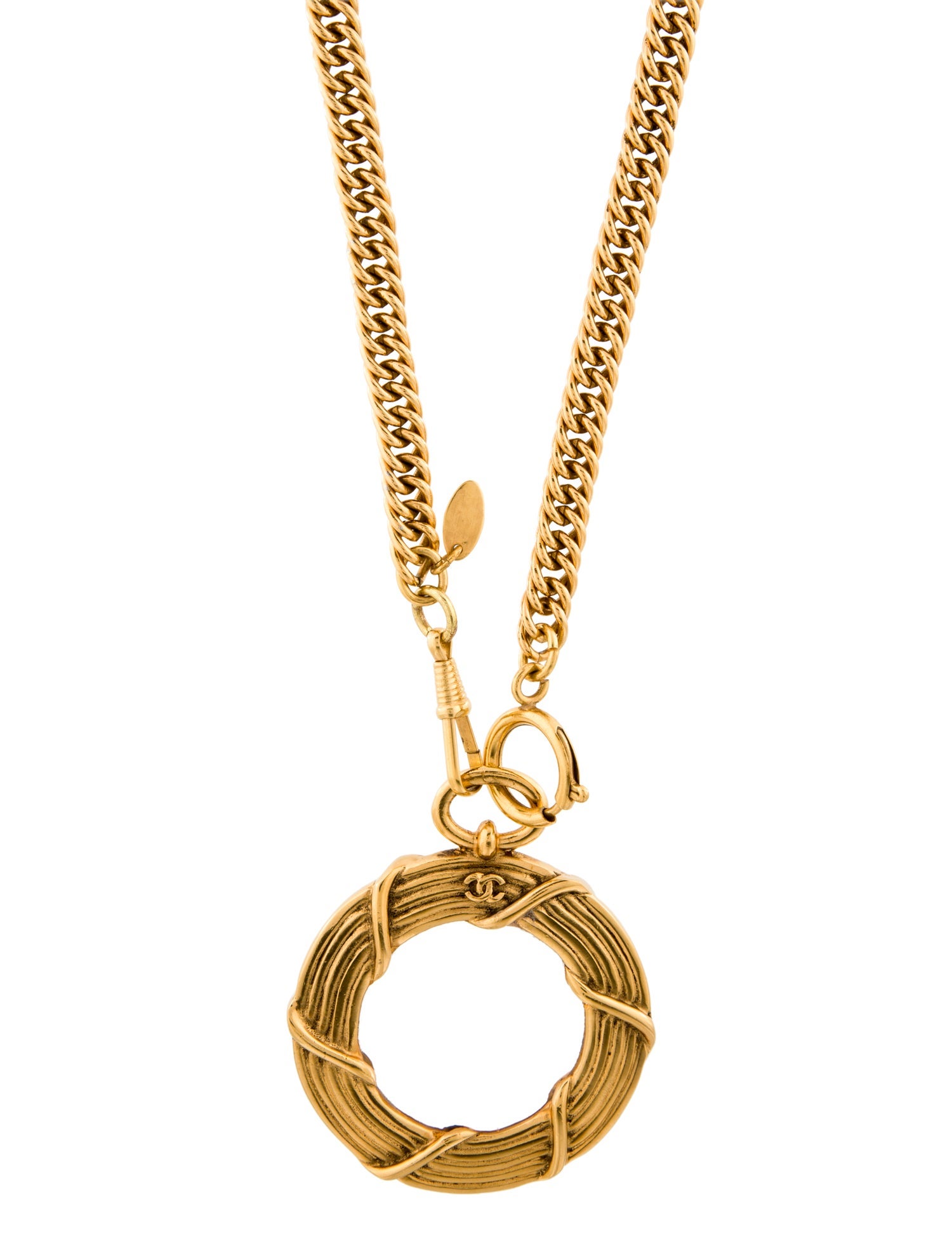 Chanel Vintage Magnifying Glass Pendant Necklace