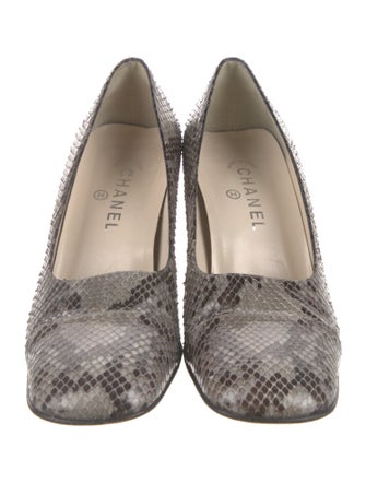 Chanel 1990's Snakeskin Pumps